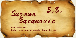 Suzana Bacanović vizit kartica